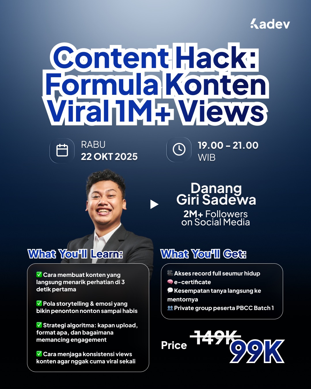 [EXTRA CLASS] - FORMULA Konten 1M+ Views with Danang Giri Sadewa