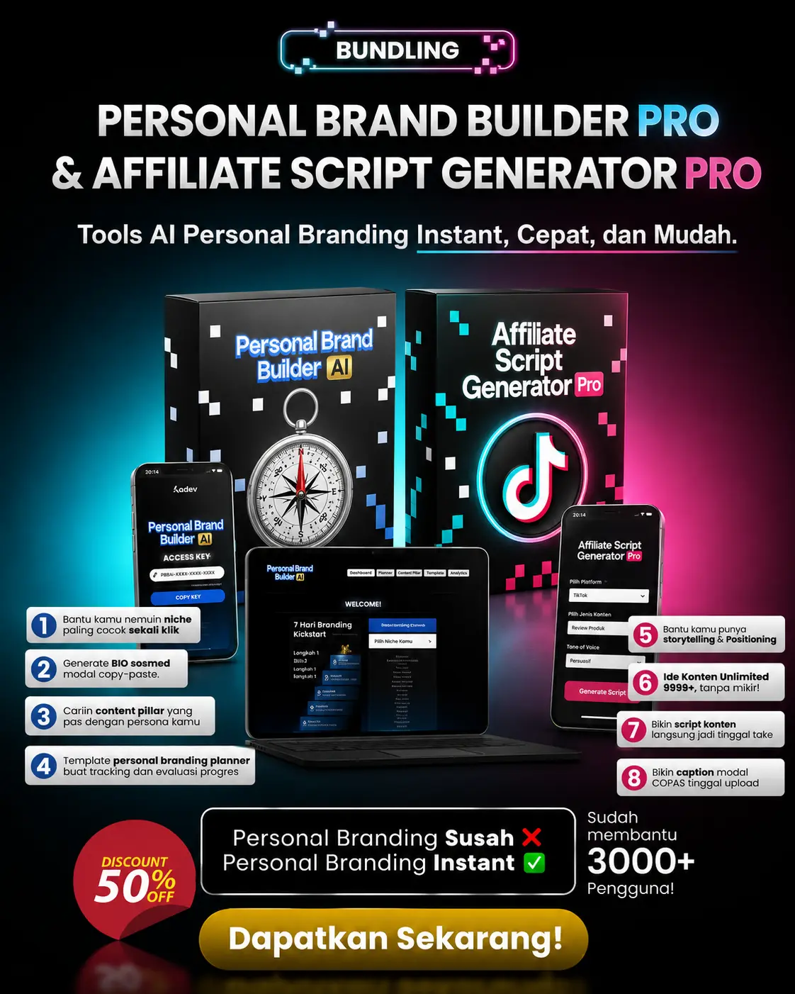 [BUNDLING] PERSONAL BRAND BUILDER PRO & AFFILIATE SCRIPT GENERATOR PRO